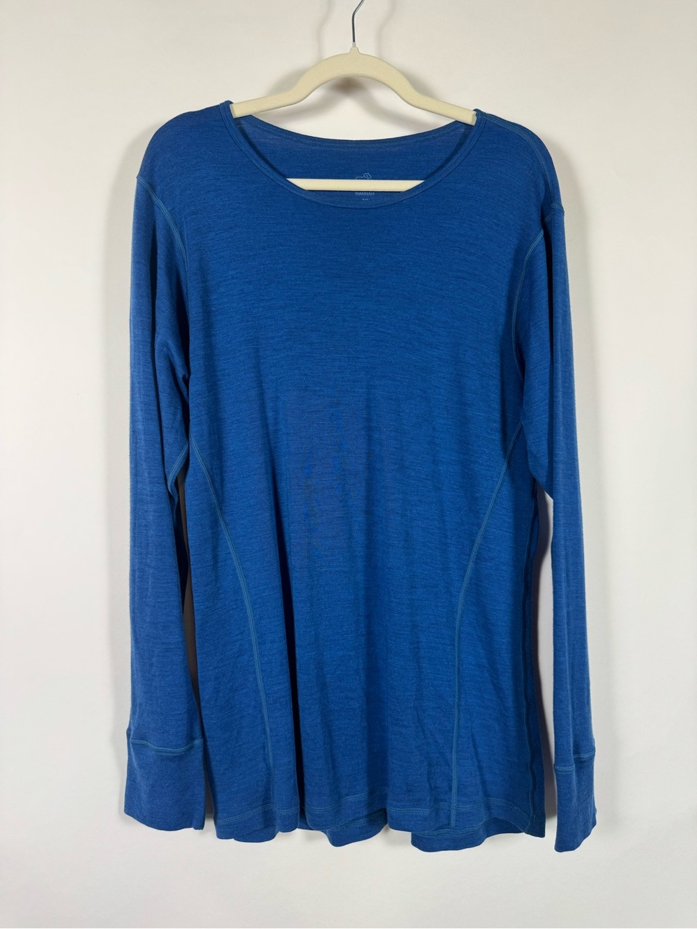 Woolx Hannah 1X Blue 100% Merino Wool Long Sleeve Base Layer Top Hiking Outdoors